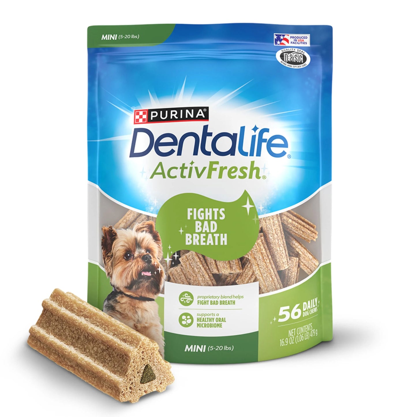 Purina Activfresh Chicken Flavor Toy Breed Adult Dental Chews for Dogs – 16.9 Oz