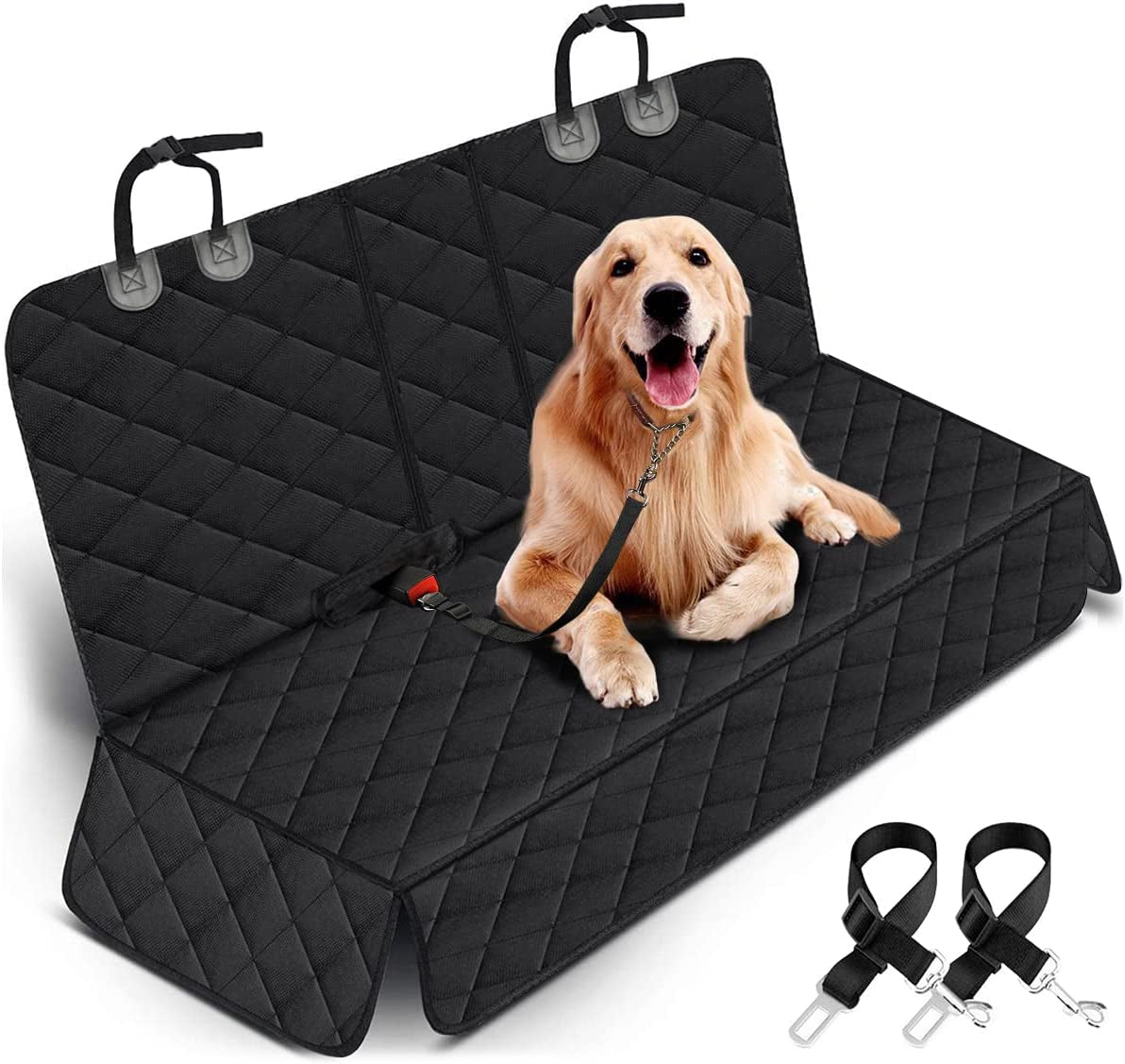 Dog Car Seat Cover, Back Seat Cover for Dogs / Waterproof / Non-Slip - Black