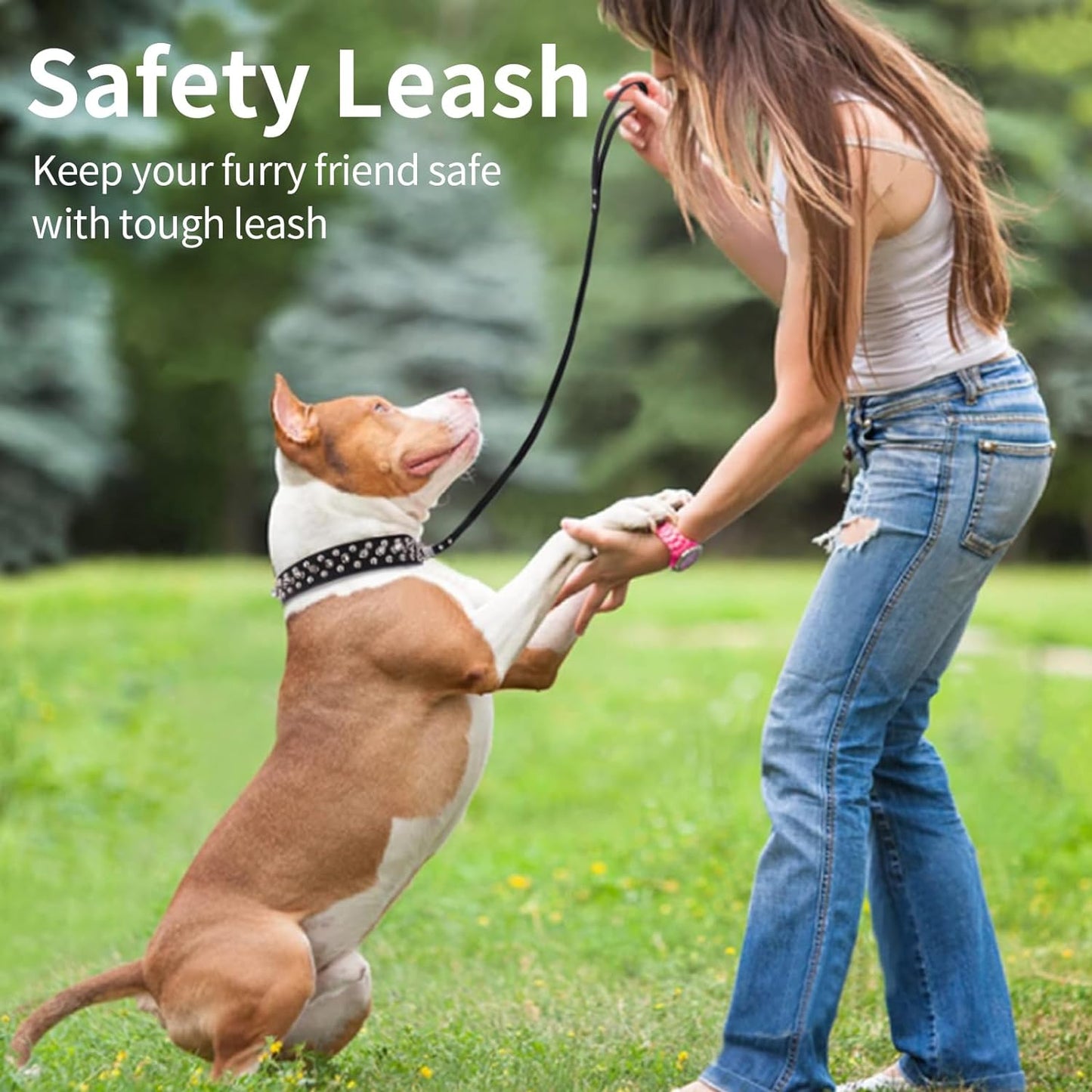 Dog Collars for Medium Dogs with Leash, Spiked Dog Collar for Large Dogs, Dog Collar, Studded Rivet Pit Bull Leather Dog Collar Durable Cat Collar for Small Medium Large Pet Gift