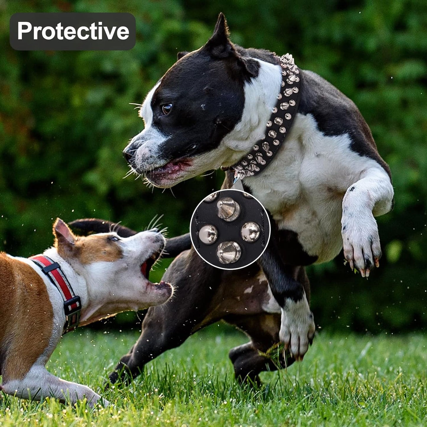 Dog Collars for Medium Dogs with Leash, Spiked Dog Collar for Large Dogs, Dog Collar, Studded Rivet Pit Bull Leather Dog Collar Durable Cat Collar for Small Medium Large Pet Gift