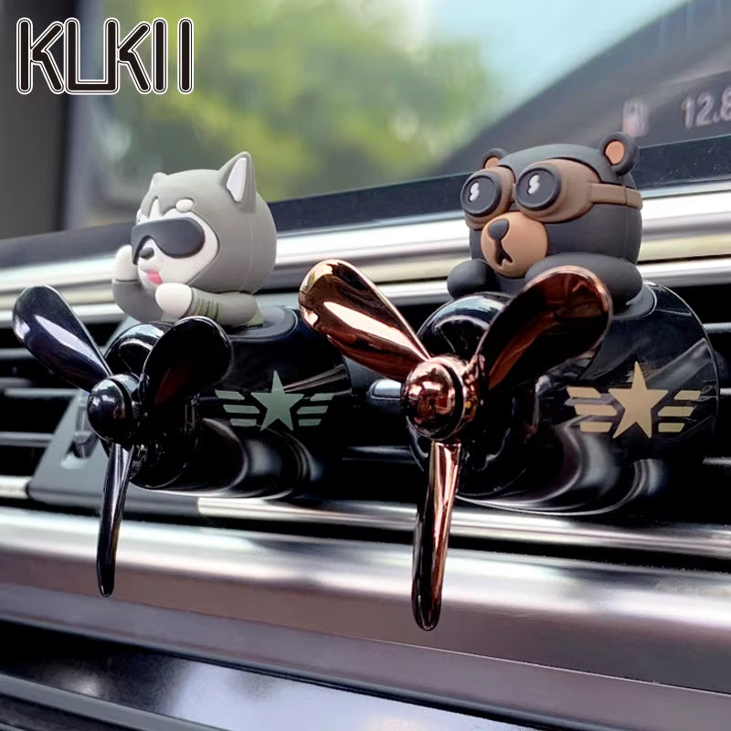 Bear Pilot Car Air Freshener Flavor Dog Vent Perfume Diffuser Fragrance Scent Auto Deroration Acccessories Aromatherapy Auto
