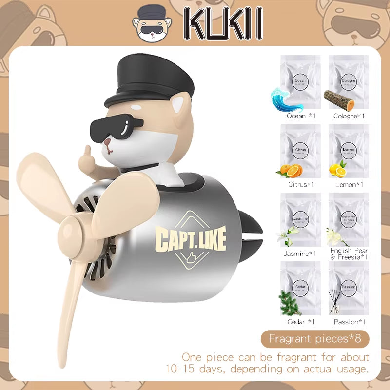 Bear Pilot Car Air Freshener Flavor Dog Vent Perfume Diffuser Fragrance Scent Auto Deroration Acccessories Aromatherapy Auto