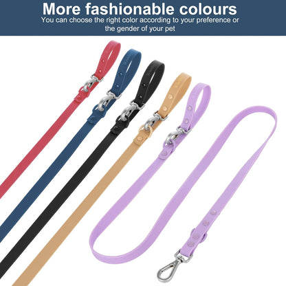 Waterproof Dog Leash – 5Ft/6Ft Adjustable with 2 Hooks & Traffic Handle, Easy to Clean Double Clip Leash for Small, Medium, Large Dogs (Navy,L)