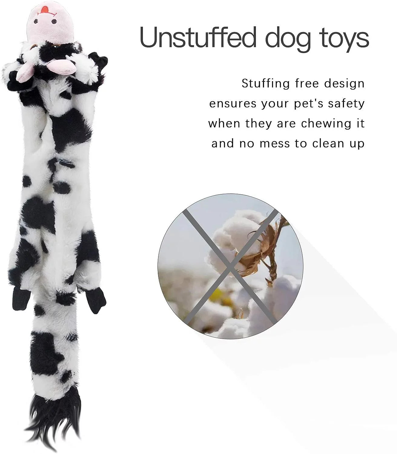 Dog Squeaky Toys 5 Pack Pet Crinkle Toy No Stuffing Animals Plush Dog Chew for Large and Medium Doggie Teething for Boredom