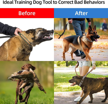 Prong Collars for Dogs, No Pull Dog Collar, Dog Training Collar for Large Medium Small Dogs, Stainless Steel Adjustable with Comfort Rubber Tips (Large, 4.0Mm, 23.6-Inch)