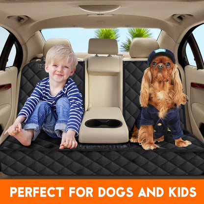Dog Car Seat Cover, Back Seat Cover for Dogs / Waterproof / Non-Slip - Black