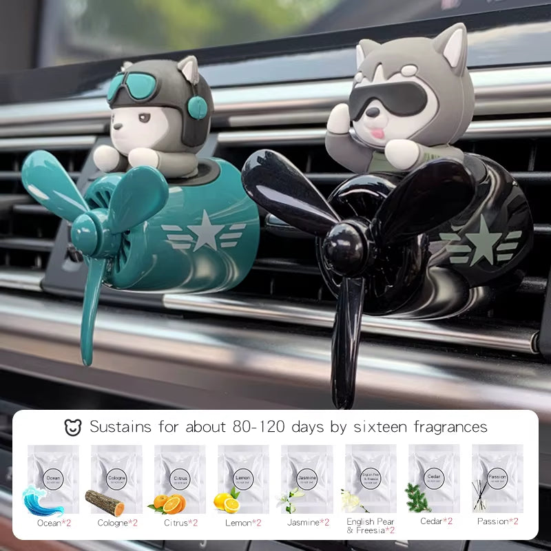 Bear Pilot Car Air Freshener Flavor Dog Vent Perfume Diffuser Fragrance Scent Auto Deroration Acccessories Aromatherapy Auto