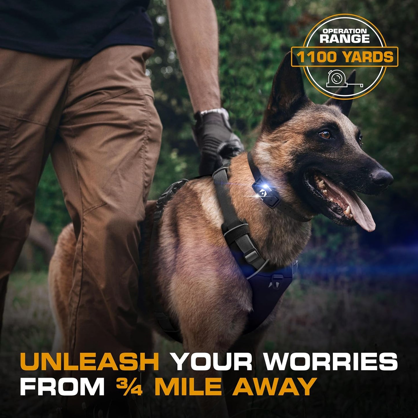 Shock Collar for Dogs [Ultra K9] 124 Training Levels, 4 Powerful Modes with Night-Light and ¾ Mile Range 100% Safe Dog Training Collars for Large Dogs IP67 Waterproof E Collar