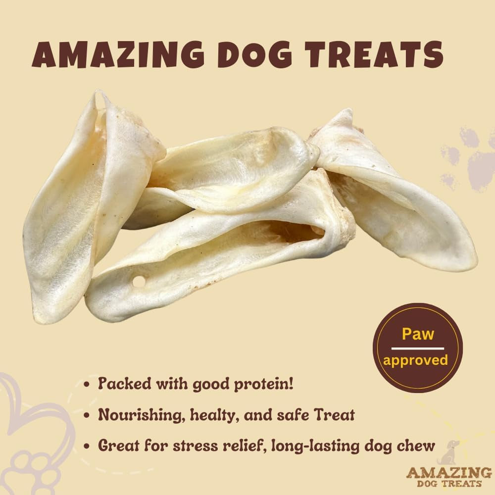 - Lamb Ears (25 Pcs/Pack)- Natural Dog Chews -Rawhide Alternative - Premium Choice Cut Lamb Ear Dog Bones