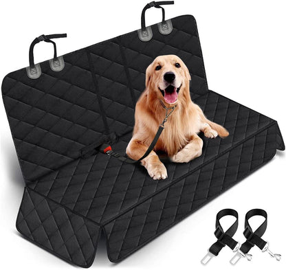 Dog Car Seat Cover, Back Seat Cover for Dogs / Waterproof / Non-Slip - Black