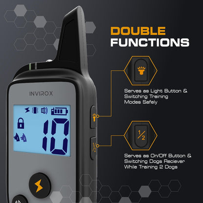 Dog Training Collar [2025 Edition] 123 Levels 1100Yd Range E Collar for Dogs Training 100% Waterproof Rechargeable, Dog Shock Collar with Remote Control