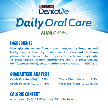 Purina  Daily Oral Care Chicken Flavor Toy Breed Dog Dental Chews – 17.1 Oz Pouch (58 Ct)
