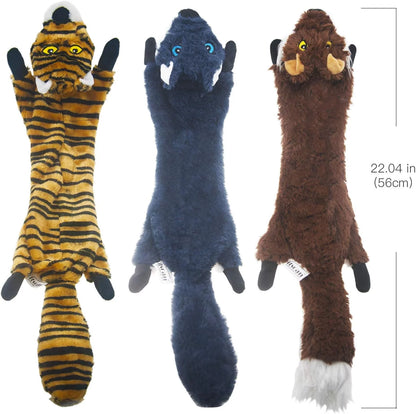 Dog Squeaky Toys 5 Pack Pet Crinkle Toy No Stuffing Animals Plush Dog Chew for Large and Medium Doggie Teething for Boredom