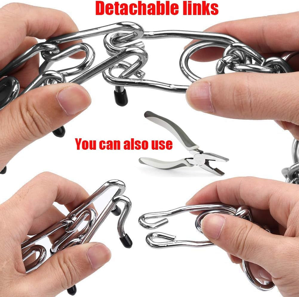 Prong Collars for Dogs, No Pull Dog Collar, Dog Training Collar for Large Medium Small Dogs, Stainless Steel Adjustable with Comfort Rubber Tips (Large, 4.0Mm, 23.6-Inch)