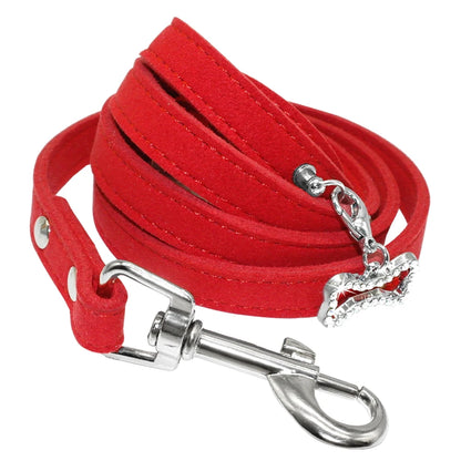 Small Dog Leash Soft Suede Leather Dog Leashes for Chihuahua Yorkishire Pug Small Dogs Cats Walking Leash Pink