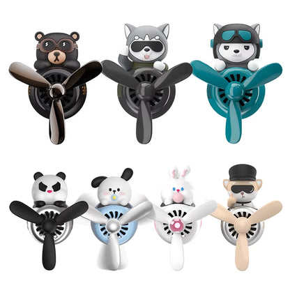 Bear Pilot Car Air Freshener Flavor Dog Vent Perfume Diffuser Fragrance Scent Auto Deroration Acccessories Aromatherapy Auto