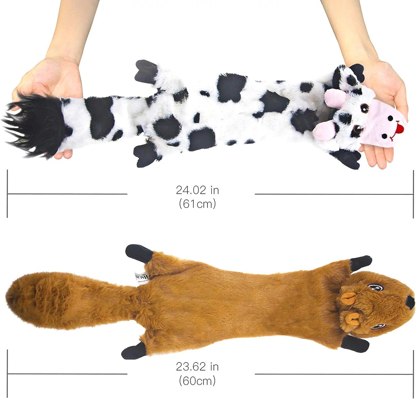 Dog Squeaky Toys 5 Pack Pet Crinkle Toy No Stuffing Animals Plush Dog Chew for Large and Medium Doggie Teething for Boredom