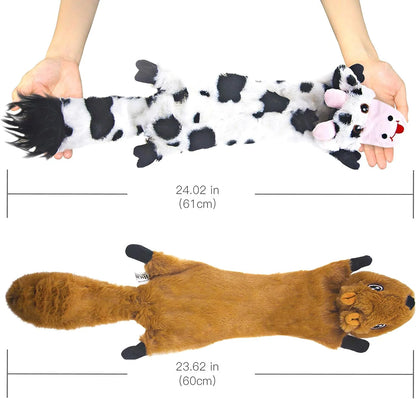 Dog Squeaky Toys 5 Pack Pet Crinkle Toy No Stuffing Animals Plush Dog Chew for Large and Medium Doggie Teething for Boredom