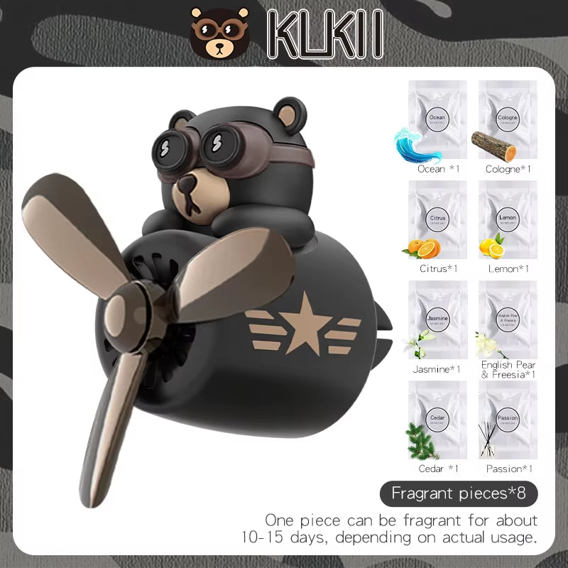 Bear Pilot Car Air Freshener Flavor Dog Vent Perfume Diffuser Fragrance Scent Auto Deroration Acccessories Aromatherapy Auto