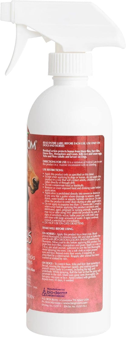 Repel-35 Flea & Tick Dog Spray - Flea and Tick Prevention for Dogs, Cat Flea Treatment, Cruelty-Free, Made in USA, Natural Tick Repellent, Fly Spray for Horses - 16 Fl Oz 1-Pack