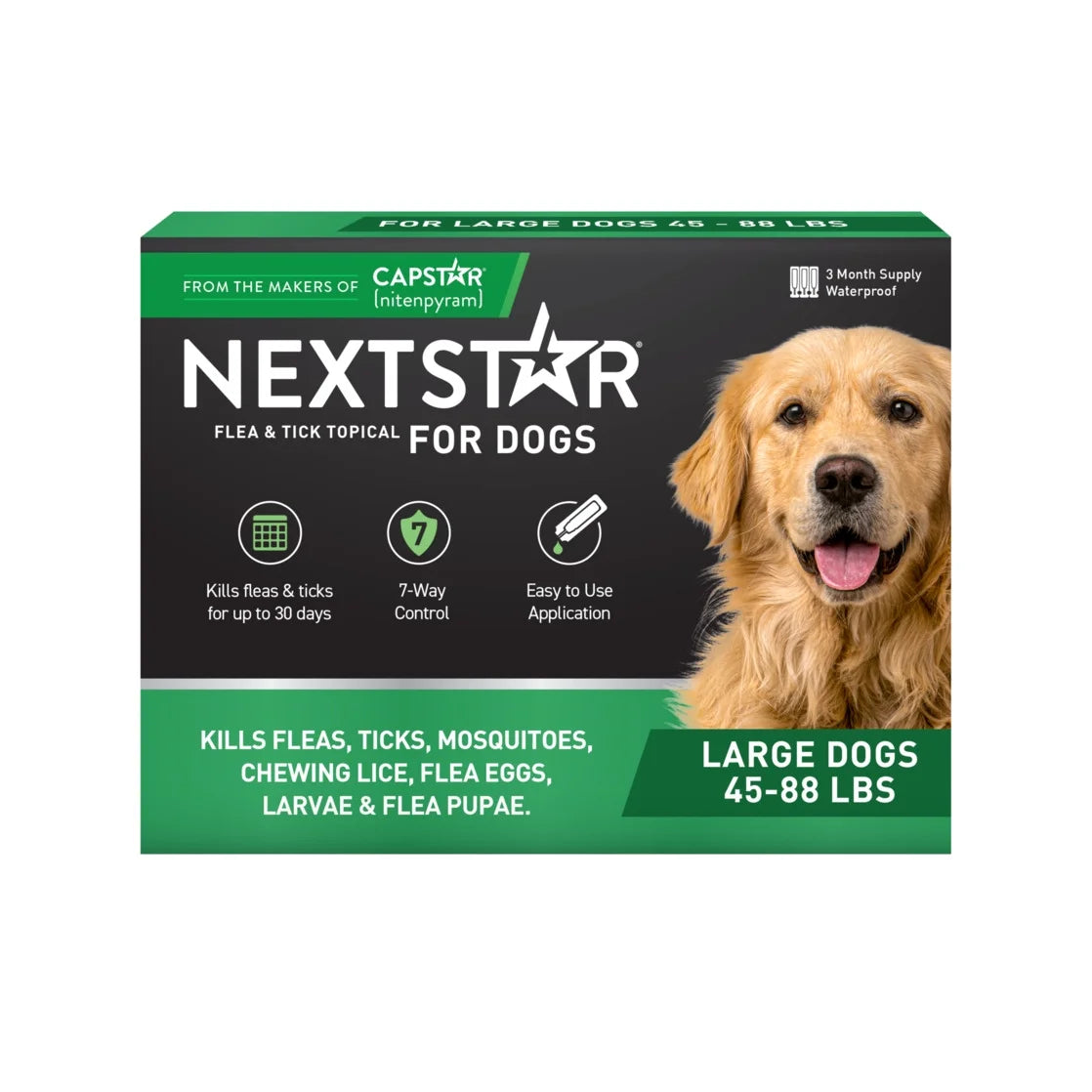 (2 Pack)  Flea & Tick Topical Prevention for Dogs 45-88 Lbs, 3-Month Supply