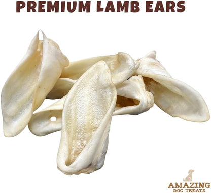 - Lamb Ears (25 Pcs/Pack)- Natural Dog Chews -Rawhide Alternative - Premium Choice Cut Lamb Ear Dog Bones