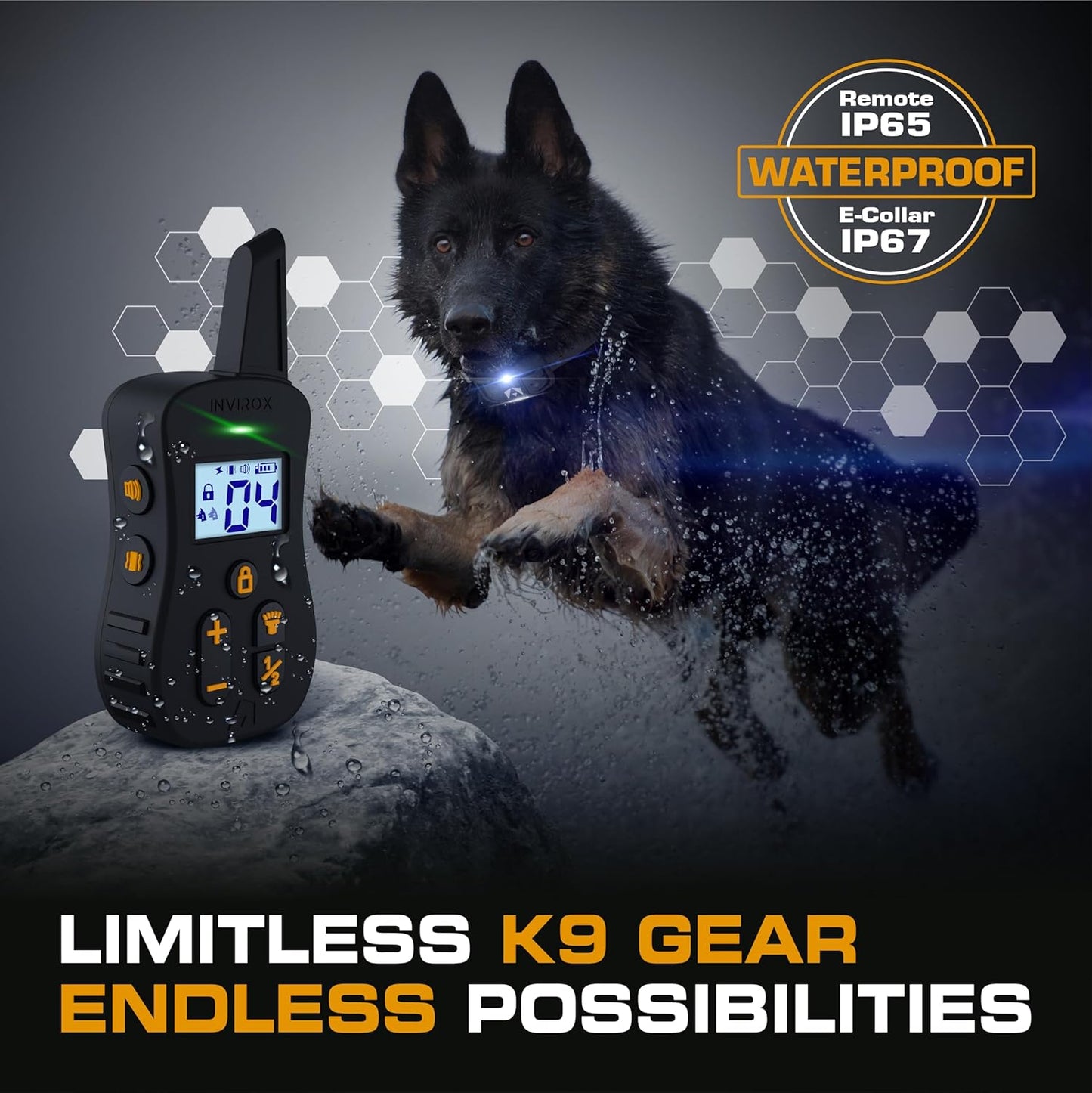 Shock Collar for Dogs [Ultra K9] 124 Training Levels, 4 Powerful Modes with Night-Light and ¾ Mile Range 100% Safe Dog Training Collars for Large Dogs IP67 Waterproof E Collar